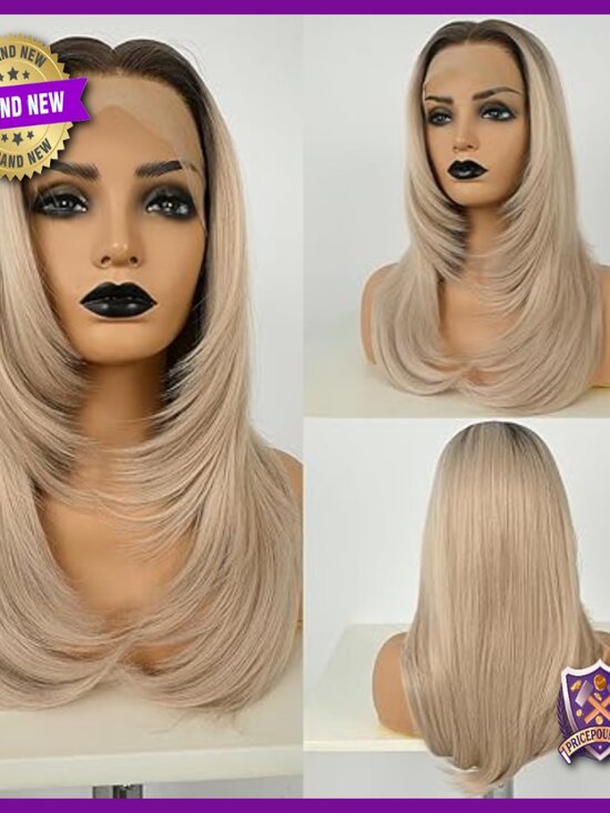 Shoulder Length Layered Wave Wig with Pre-Plucked Hairline, Adjustable Fit